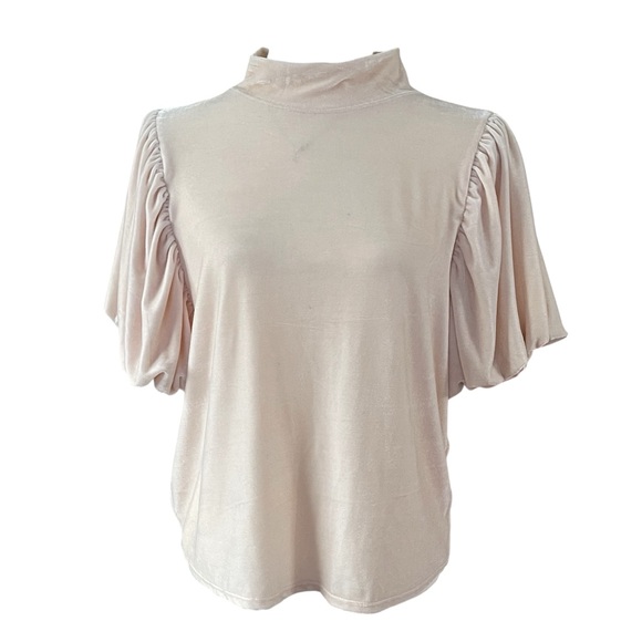 Free People Cream Claudia Velvet Top US L - Picture 2 of 6
